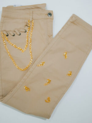 Gold Chain Embellished Pant with detail