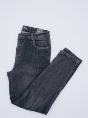 Black Beats Embellished Denim Pant - Aveline by GS