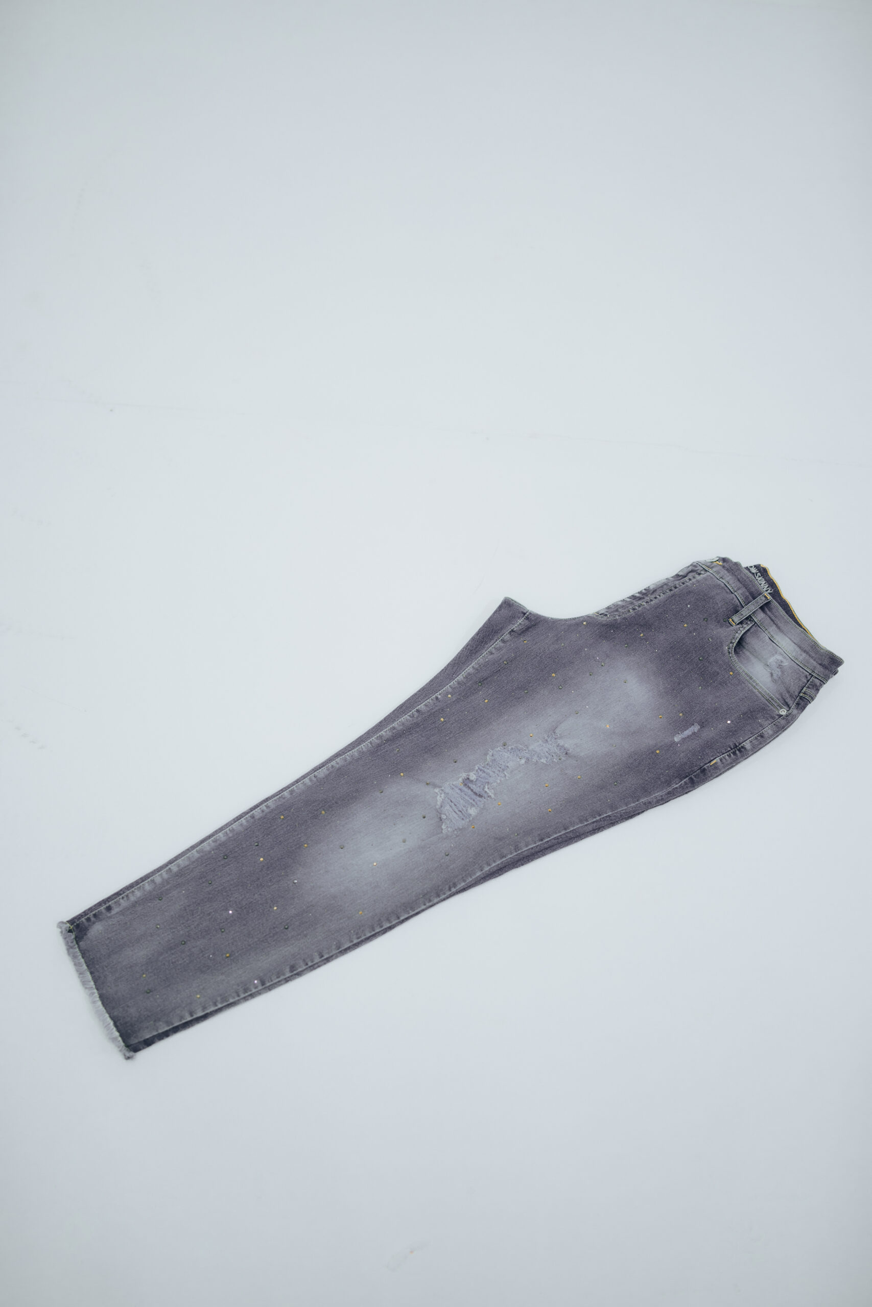 Beads on Bottom Embellished Denim Pant